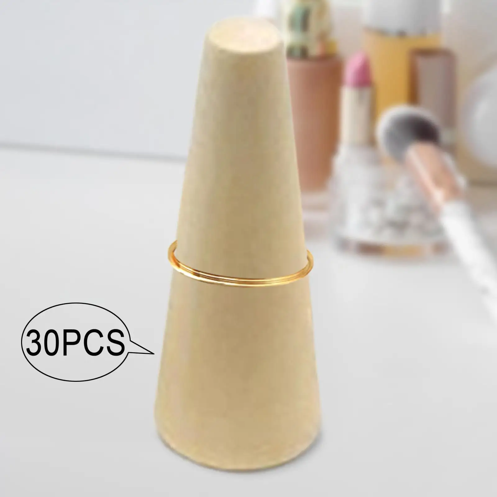 

30шт деревянный конус держатели для колец ювелирные изделия дисплей конус декоративный практичный