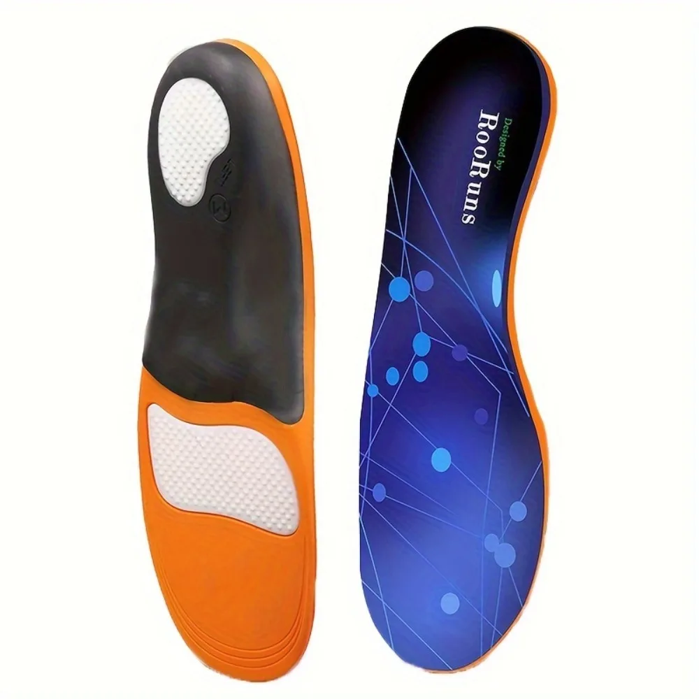 RooRuns Orthopedic Arch Support Insoles PU Gel Shock Absorption Sport Shoe Inserts for Flat Foot Correction Feet Pain Care