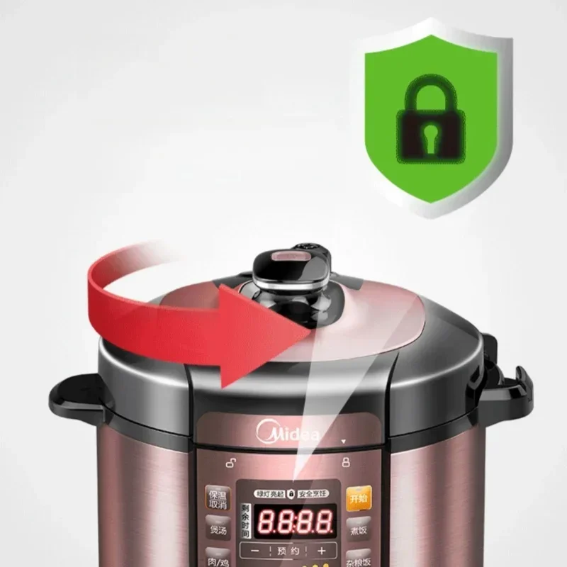 ميديا جهاز طهي الأرز 5/ 6L أواني داخلية مزدوجة 24 ساعة حجز قدر الضغط غير لاصق متعدد المواقد الأرز الكهربائية صنع الحساء