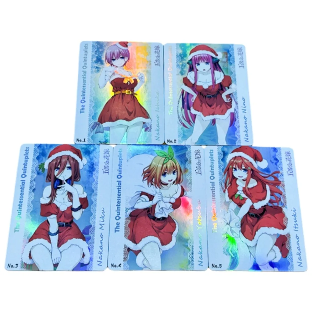 5pcs/set The Quintessential Quintuplets Nakano Miku Yotsuba DIY Refraction flash card Anime Classics Game Collection Cards Toy