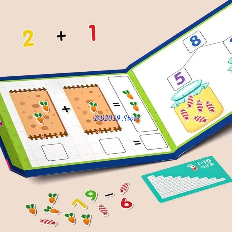 

Q0KB Learning Teaching Aids Book Math Puzzle Toy for Preschooler Addition Subtraction Kids Learning Toy