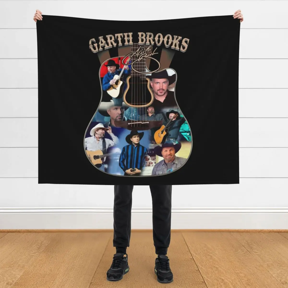 

Garth BROOKS Guitar Signature Sweat Throw Blanket Winter beds Soft Extra Large Throw Luxury St Blankets