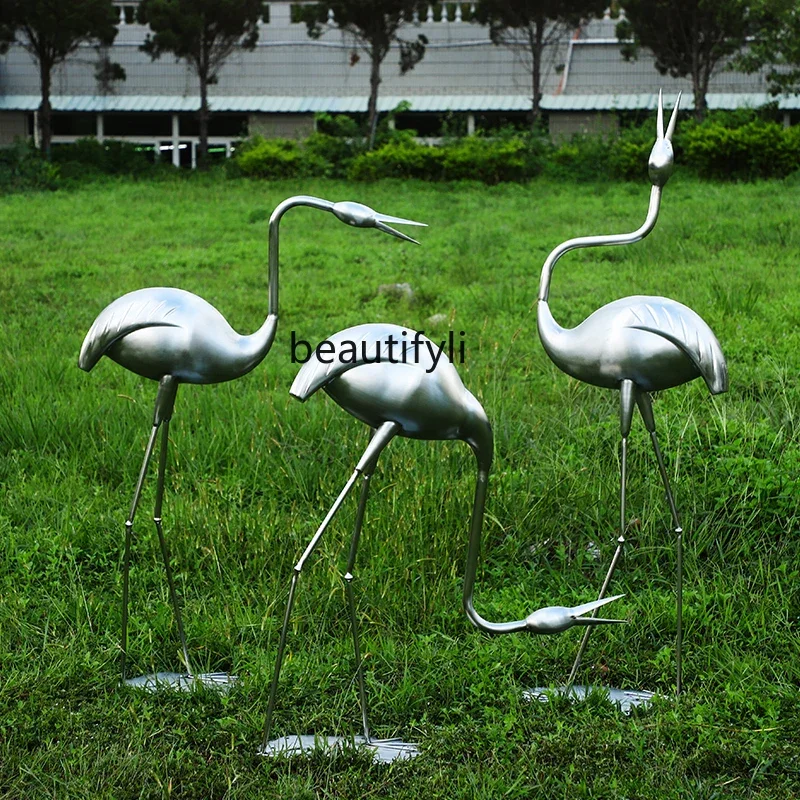 

yj21 Outdoor Garden Art Installation Stainless Steel Sculpture Ornament Landscape Floor Decoration