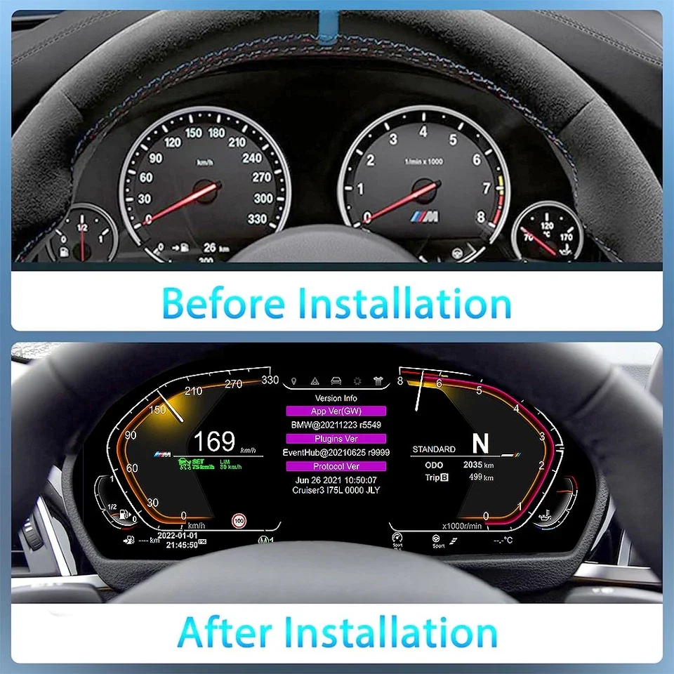 12.3 بوصة لسيارة BMW X1 F48 F49 F39 X1 E84 2016-2022 LCD لوحة القيادة عداد السرعة الرقمي لوحة العنقودية قمرة القيادة