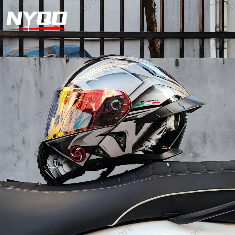ORZ Modular Flip Up Full Face Motorcycle Helmet Dual Visor Night Vision Lens DOT Approved