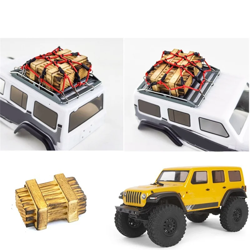 2PCS RC Car 1/18 Scale Accessories Decoration Wooden Pallet Wooden Box Mini Toy for Axial UTB18