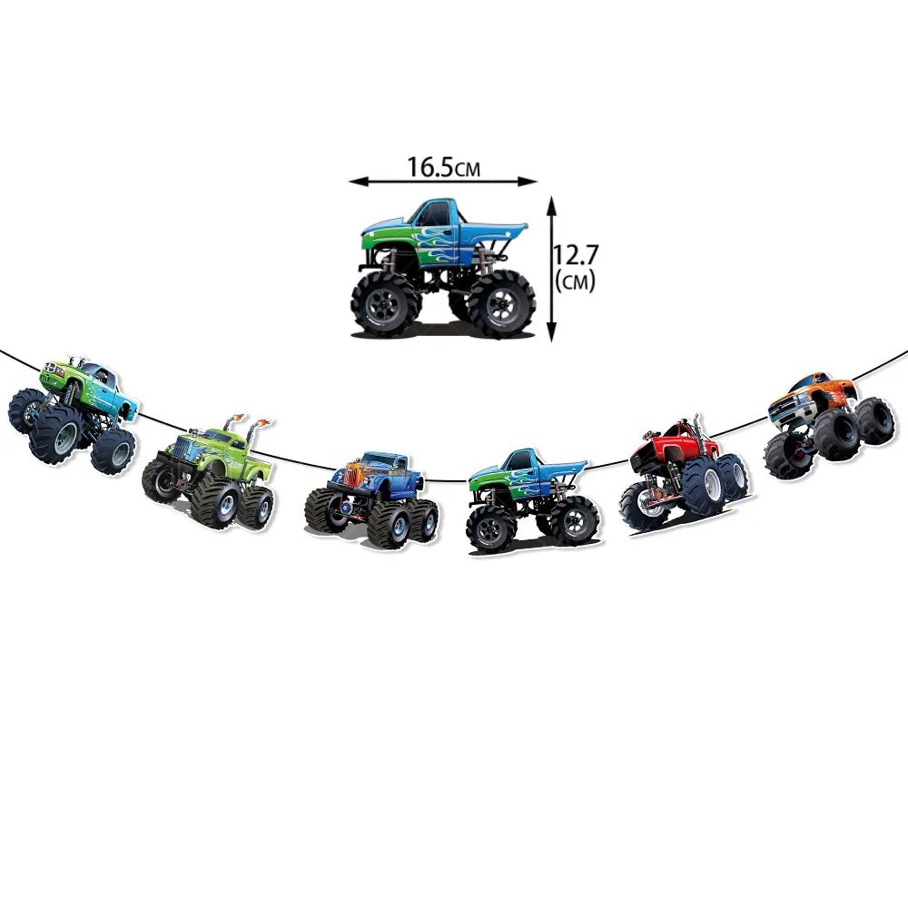 Monster Truck Cupcake Topper Picks Monster Car Theme Geburtstagsparty-Dekoration für Jungen Monster Truck Party Geburtstagsdekoration – Detail 8