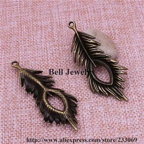 10pcs 28*72mm Three color Vintage Peacock Feathers Charms Diy Metal Feathers Charms Pendant for Jewelry Making