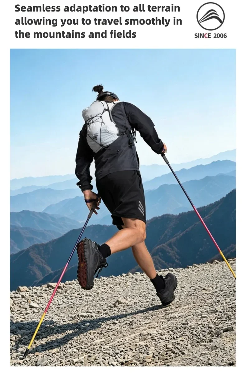 BISINNA 2 Stück Ultraleichte Trekkingstöcke mit Schnellverschluss, faltbare Wanderstöcke aus Kohlefaser, Trail-Running-Stöcke, Nordic-Walking-Stöcke – Detail 11