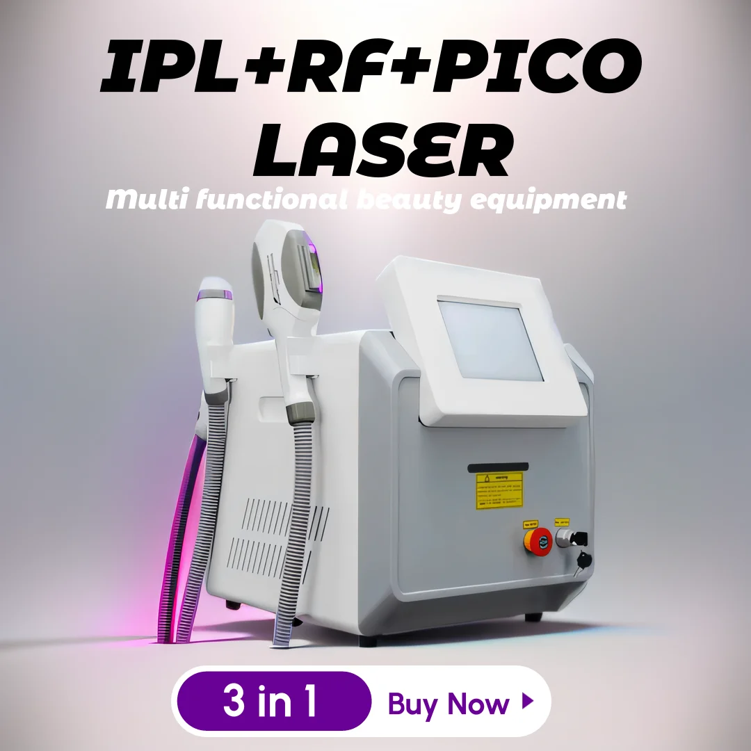 Portable 3 in 1 Diode Laser OPT IPL Hair Removal Machine ND Yag Laser Tattoo Remove Professional Beauty Device Laser Hair Removl