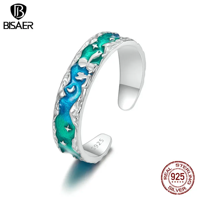 Bisaer-خاتم فضة إسترليني مفتوح للزوجين ، إكسسوارات مجوهرات بتصميم الأمير الصغير و الثور