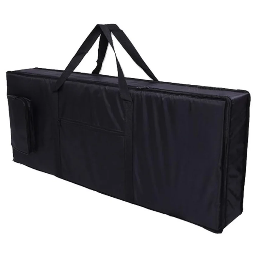 61 Key Keyboard Gig Bag Case Portable Piano Case Bag 420D Oxford Cloth with 10mm Cotton Padded Shoulder Strap and Storage Pocket