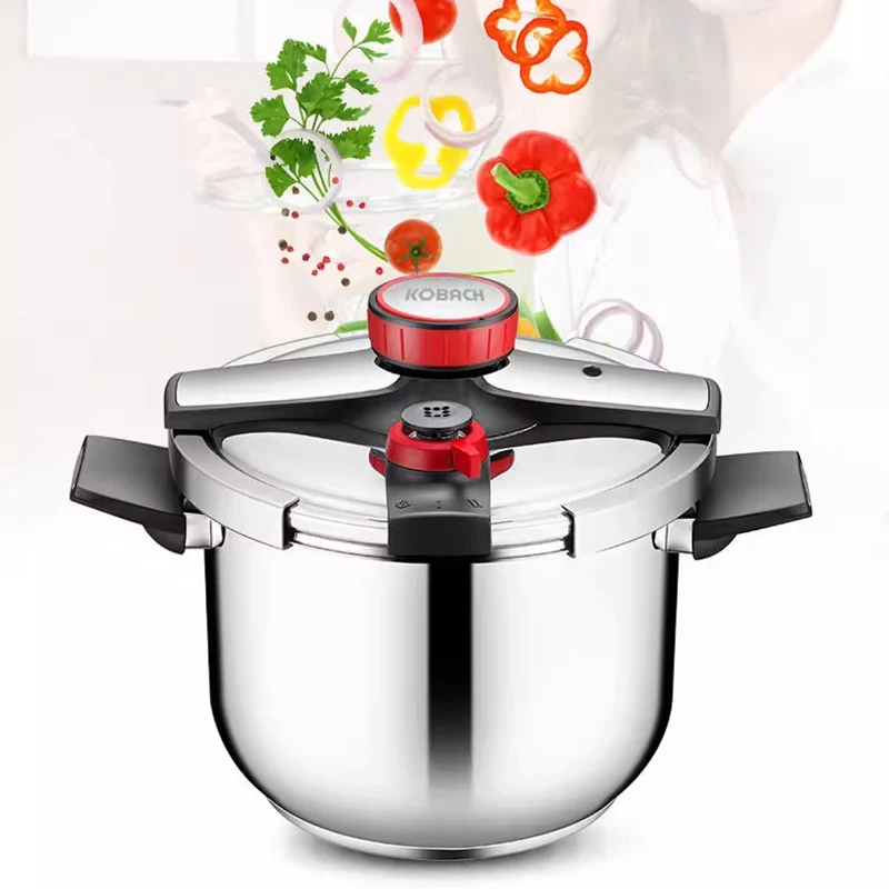 طنجرة ضغط 6L/8L 304 طنجرة ضغط طنجرة تحريض الغاز المنزلية عالمية سميكة مقاومة للانفجار