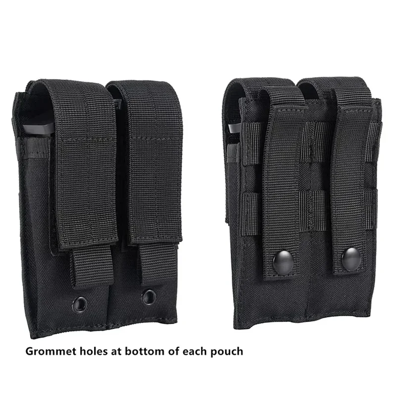 New Molle Double Pistol Mag Pouch Single Double Stack Magazine for 9mm/.40 Calibers Gl 17 S&W M&P Sig 226 / 229 1911