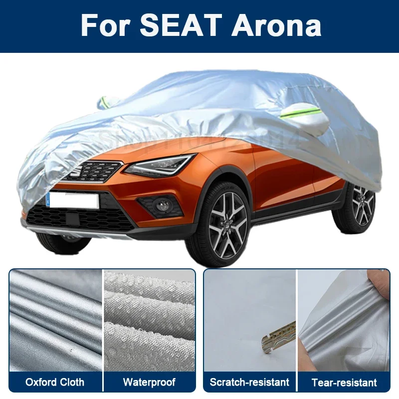 

Outdoor Full Car Cover For SEAT Arona with Reflective Strips Waterproof Snowproof Dustproof UV Protection Exterior Accessories