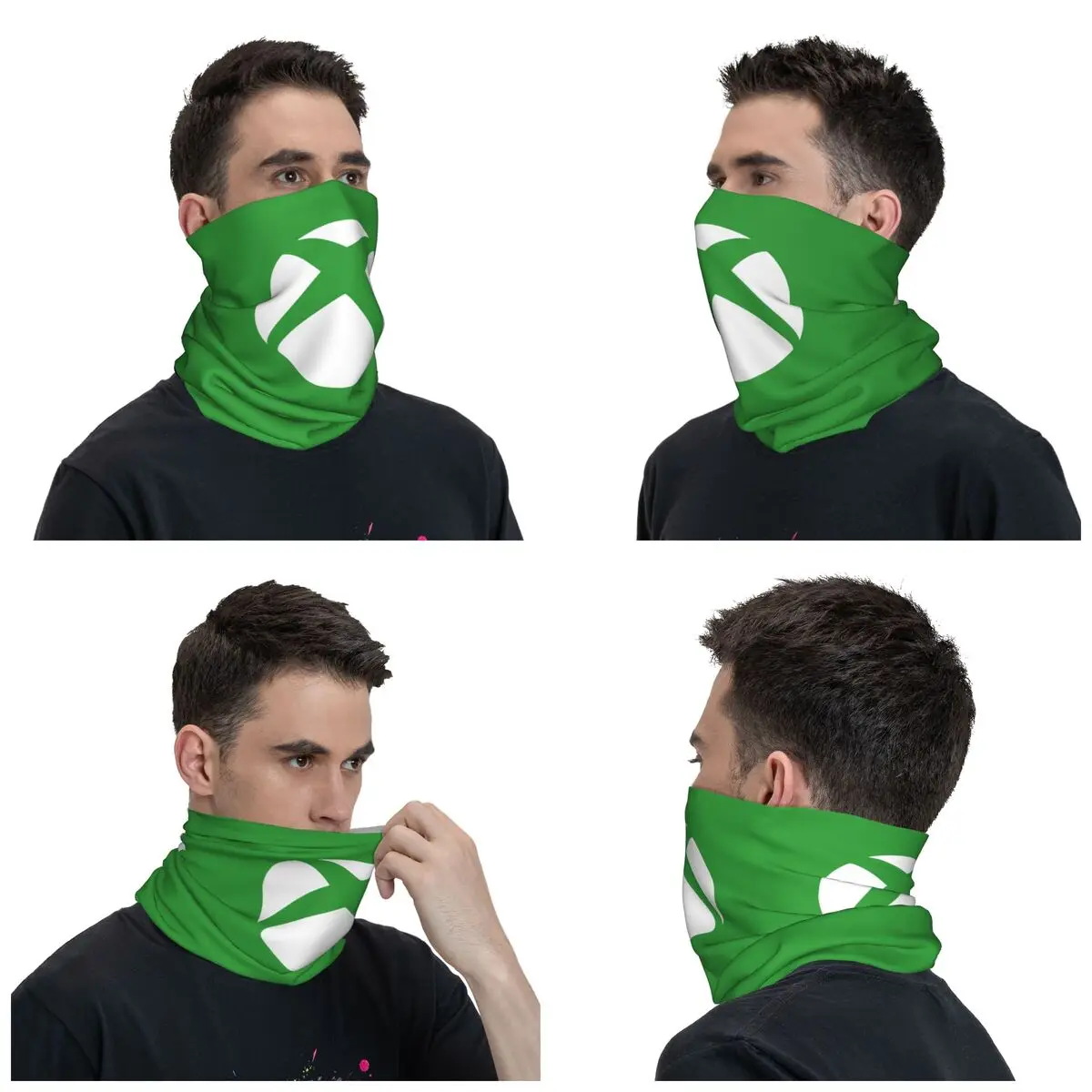 Custom Classic Xboxs Logo Bandana Winter Neck Warmer Women Windproof Wrap Face Scarf for Hiking Game Gamer Gifts Gaiter Headband