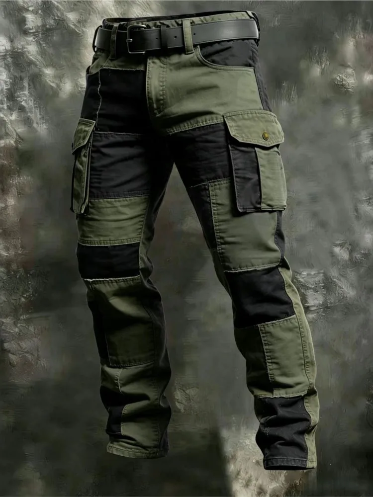 Picture 5: Cotton Men Cargo Pants Khaki Casual Men Tactical Joggers Cargo Multi-Pocket Fashion Black Army Light Trousers Work Wear Workwear
