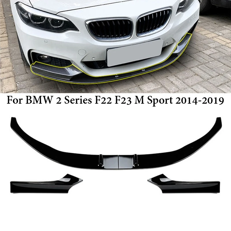 Car Front Bumper Lip Spoiler for BMW 2 Series F22 F23 M Sport 2014-2019 Wrap Corner Diffuser Splitter Exterior Car Accessories