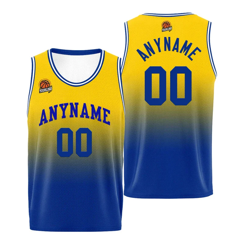 

Black Yellow Gradient 3D Print Basketball Vest For Men Personality Customized Name Number Sleeveless T-shirt Casual O-neck