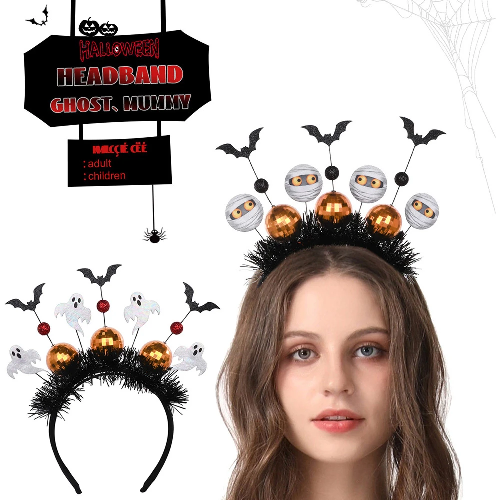 

Halloween Headband Ghost Pumpkin Hair Hoop Cosplay Devil Headband Party Decor Costume Headwear Hair Accessories for Women Girls