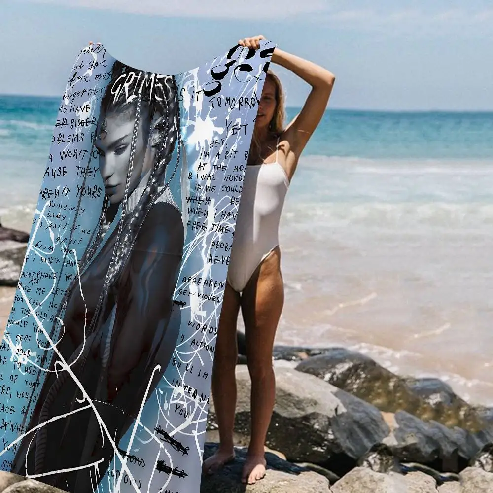 Popular Singer G-Grimes Beach Towel Colorful Bath Towels for Girl Microfiber Quick Dry Custom Sand Free Beach Yoga Spa Gym Pool