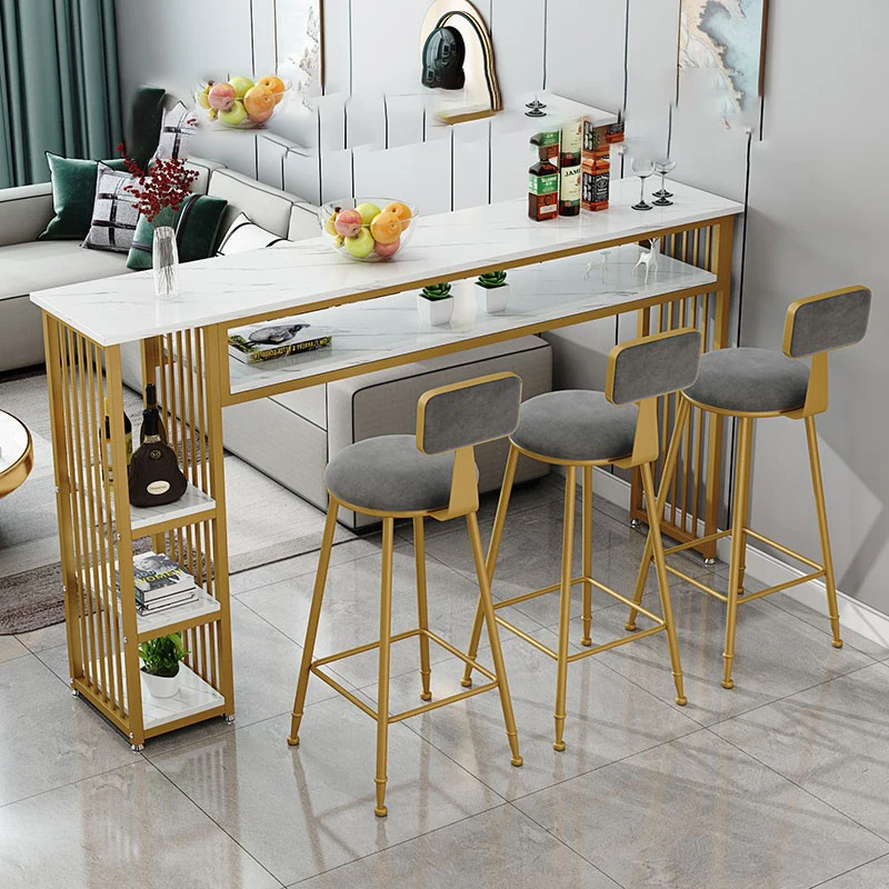 

Set Reception Bar Dining Table Cocktail Stools Nightclub Barman Bar Counter Table Party Kitchen Muebles De Cocina Home Furniture