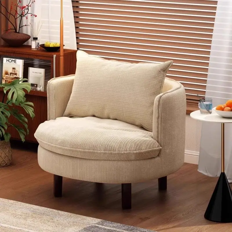 

Single Sofa Chair Round Rotating Sofa Balcony Living Room Leisure Chair Small Apartment Light Luxury High-end Lazy Back Chair