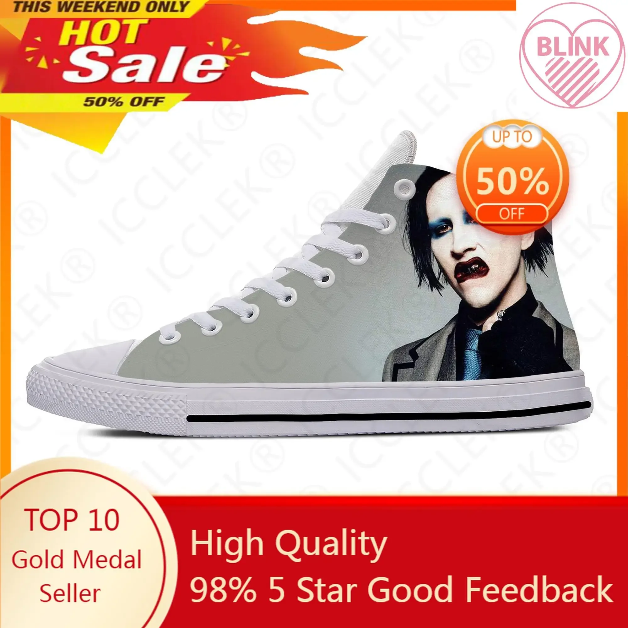 Heiße Rockband Musik sängerin Marilyn Manson Freizeit schuhe High Top atmungsaktive Männer Frauen Turnschuhe leichte klassische Boards chuhe