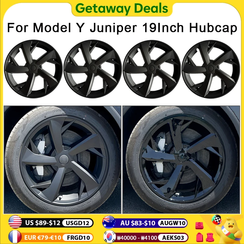 

4PCS 19 Inch Wheel Cover for Tesla Model Y Juniper 2025 Car Replacement Wheel Cover Automobile Hub Cap Full Rim Car Accessories
