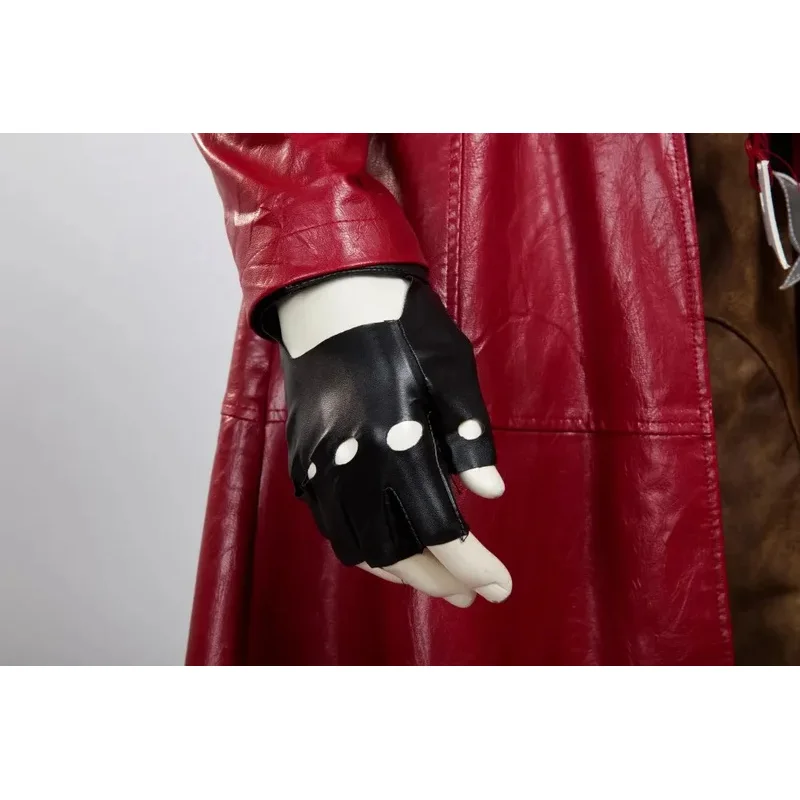Halloween Dante Cosplay Costume Red Leather Trench Coat Pants Outfit Full Set and Individual Items Are Sold Man Suit Custom Made