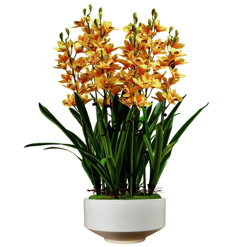 x'y'y high-end Cymbidium flower simulation fake flower plastic high-end home ornament