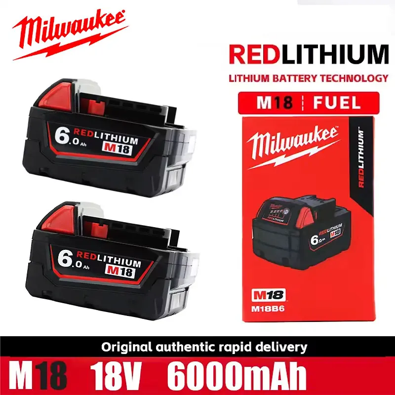 

Original M18 Milwaukee Battery 6000mAh M18B6 M18B5 Suitable for Milwaukee Power Tools Rechargeable Lithium Battery 18V