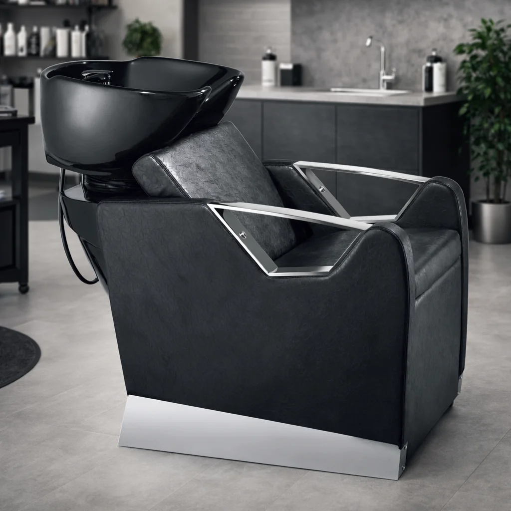 Shampoo Chair Professional Salon Hair Washing Chair with Integrated Ceramic Shampoo Bowl