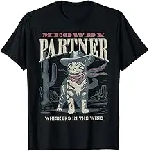 Meowdy Partner Cowboy Cat Country Western Funny Cat T-Shirt Anime Graphic T-shirts For Men Clothing Women Tees Y2K Tops