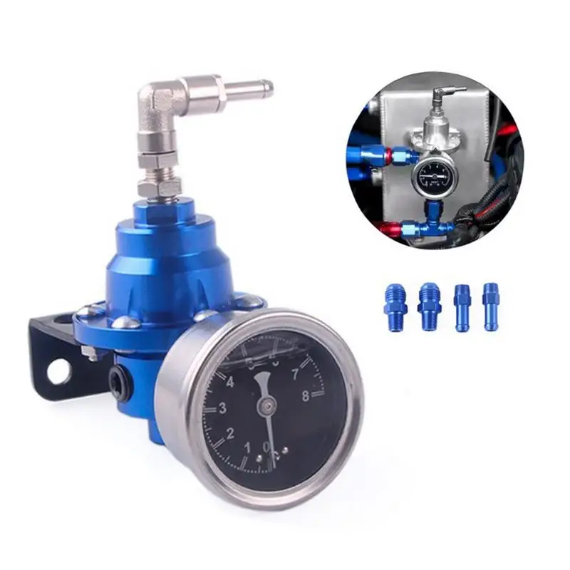 Fuel Pressure Regulator Fuel Booster Control Compressor Pressure Regulator With Gauge Kit Auto Replacement Parts Accessories