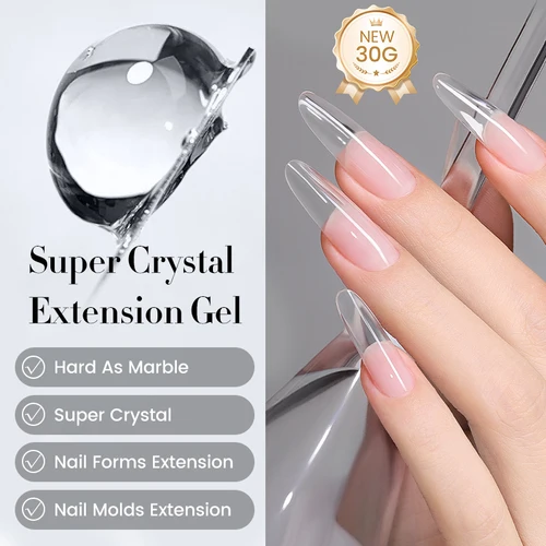 Imagen 2 del producto BORN PRETTY 30g Super Crystal extensión Gel esmalte de uñas Gel duro para fortalecer las uñas 3D modelado edificio uñas Apex DIY manicura