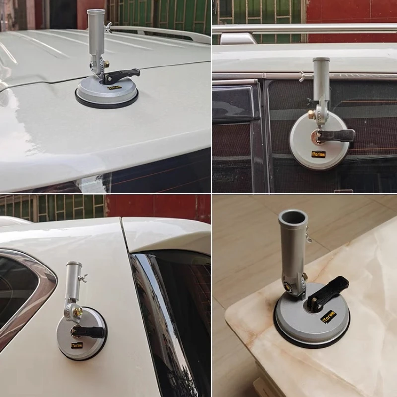 Car Suction Cup Flag Pole Holder Strong Adhesion for Glass Wall Floor Long Lasting Fixation