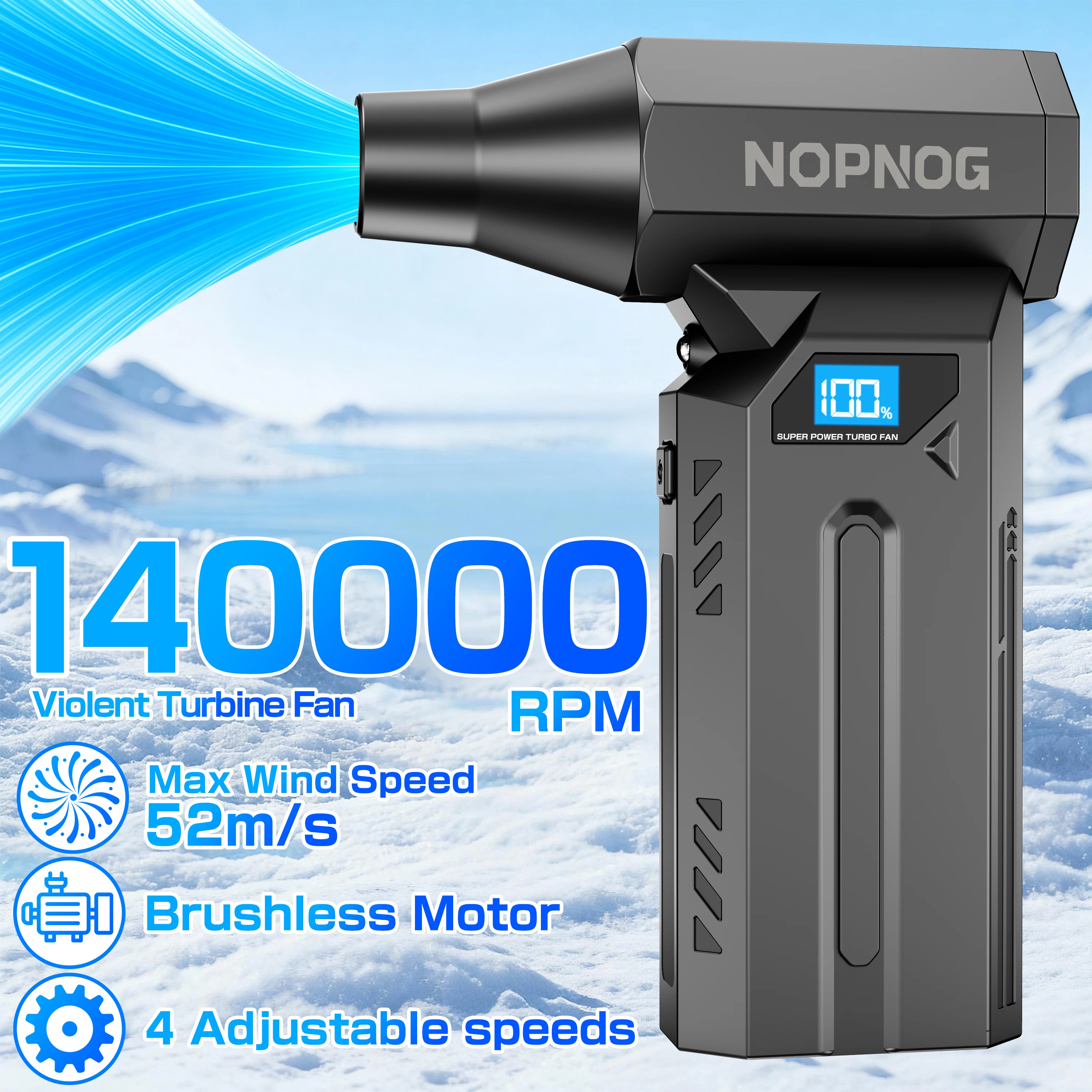 سيارة توربو منفاخ مروحة إزالة الثلوج تهب الثلوج تنظيف ضربة أدوات اكسسوارات السيارات يده مروحة نفاثة عنيفة منفضة الهواء الكهربائية #1