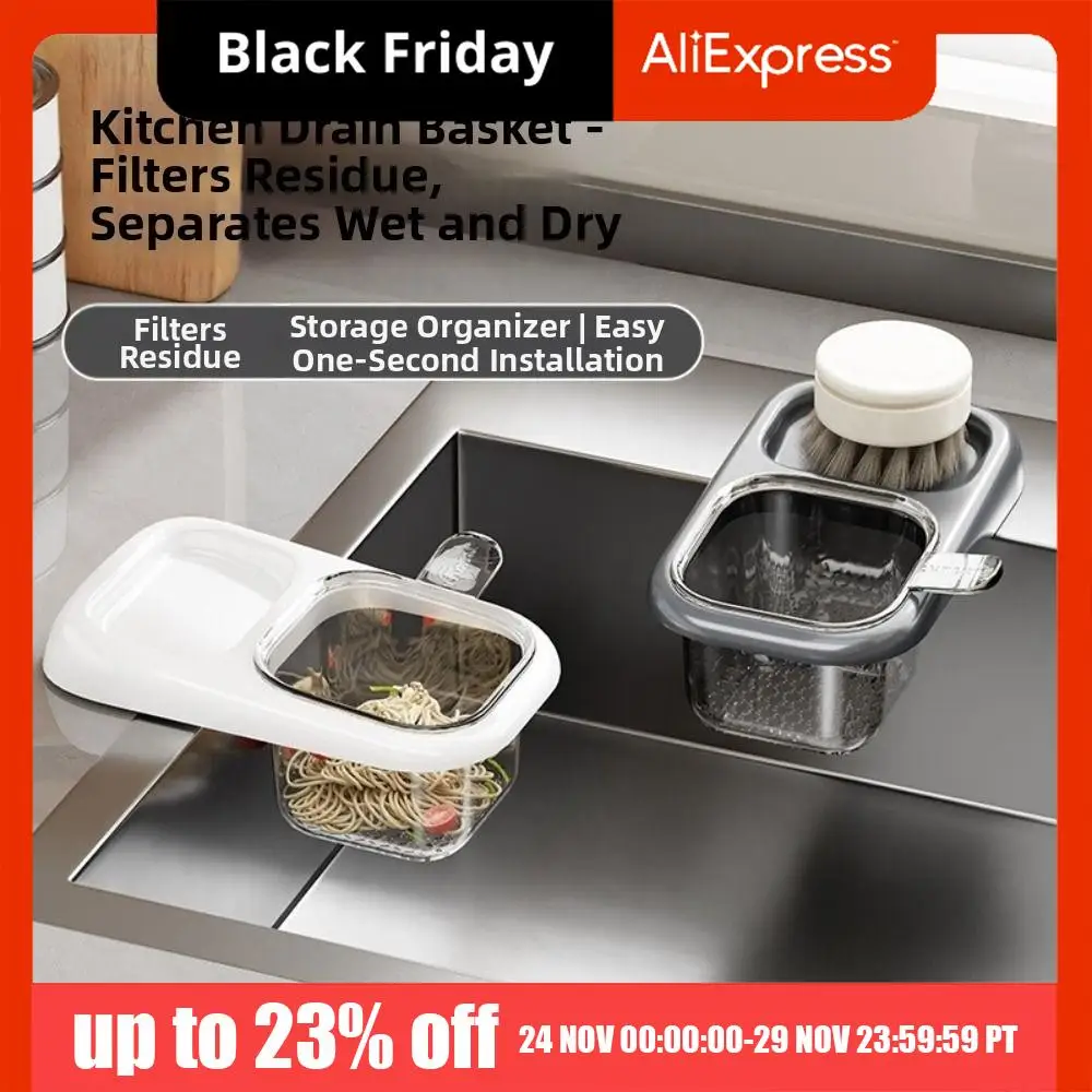 

2Pcs Suction Cup Sink Strainer Basket Detachable Creative Fruit Washing Filter Rack Punch-free Self-Cleaning Soap Sponge Shelf