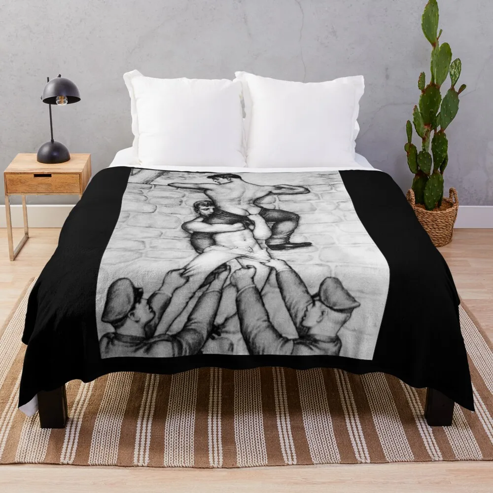 Tom of Finland Sexy Men chased by cops Throw Blanket Baby Polar Blankets