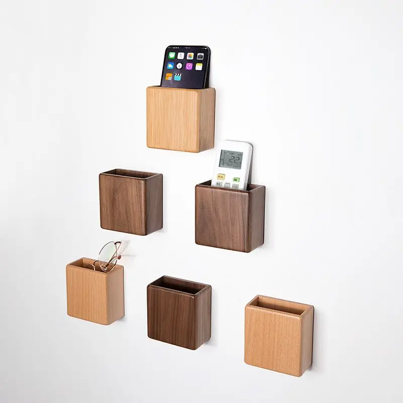 

Wall Storage Box No Punching Bedside Mobile Phone Charging Storage Rack Remote Control Wall Mounted Decor Storage Rack ZE723