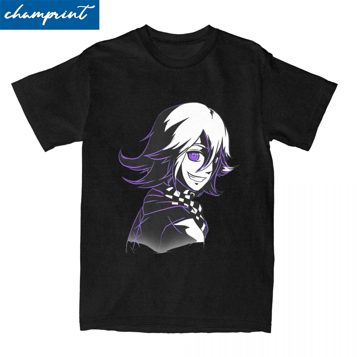 Kawaii Ouma Kokichi Stylized T Shirt Men's Round Neck Short Sleeve Clothing Danganronpa Cotton Tops