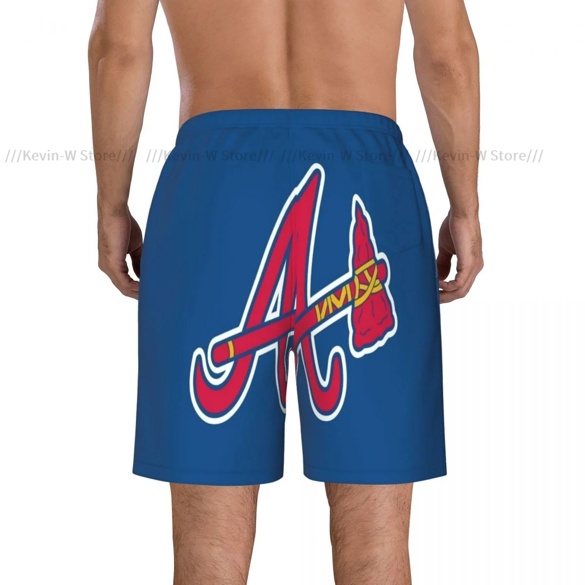 Summer Men Swimwear Breathable Quick Dry Trunks Atlanta Braves Beach Shorts for Running Training Surfing