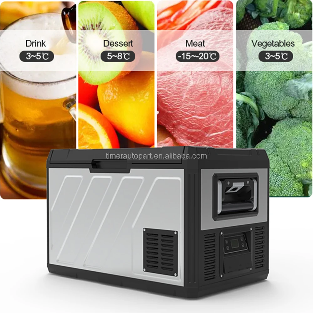Industrial Style Metal Hotel Electric Portable Car Outdoor Fridge Freezer Refrigerator 70L DC110-Compressor 60W