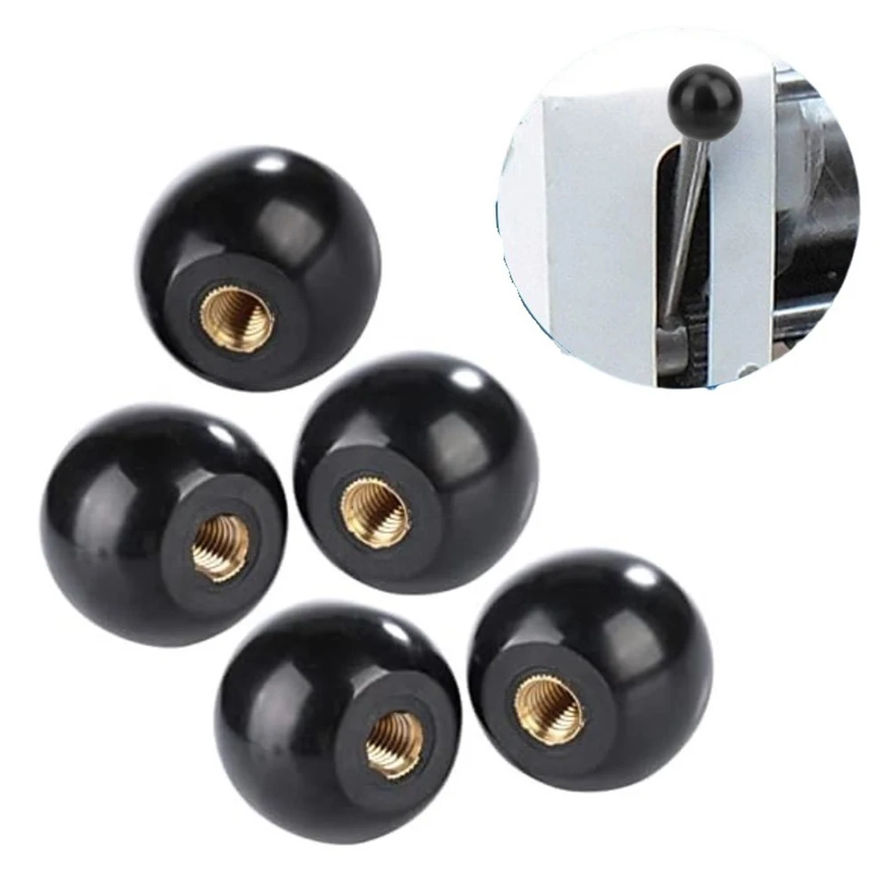 5 Pcs Black Bakelite Round Ball Lever Knob With Female Thread M5/M6/M8/M10/M12     For Machine Tool Replacement