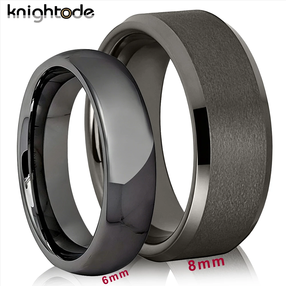 Fashion Gunmetal Color Tungsten Carbide Rings for Men Women Engagement Wedding Band Can Engraving Name Date Comfort Fit
