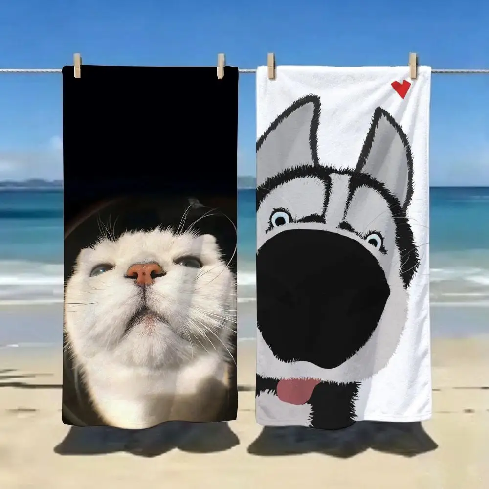 Cute Fluffy S-Surrounding animals Towel ultra-fine fiber quick drying absorbent bath towel, outdoor swimming sports towel