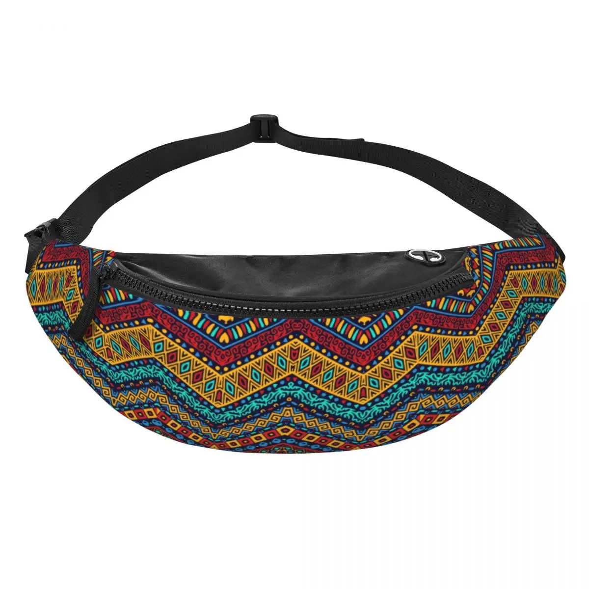 Colorful African Tribal Pattern Fanny Pack for Men Women Africa Ankara Print Crossbody Waist Bag Traveling Phone Money Pouch