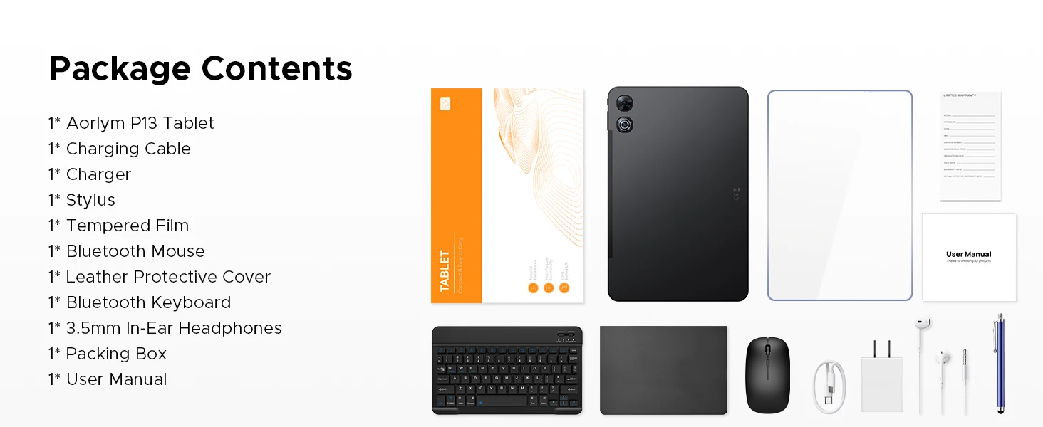 DOOGEE AORLYM P13 Tablet 48GB+128GB Gemini AI 13.4" 2.4K 120Hz Display 12000mAh Large Battery UNISOC T7280 Widevine L1 Android 16 Smart Pad