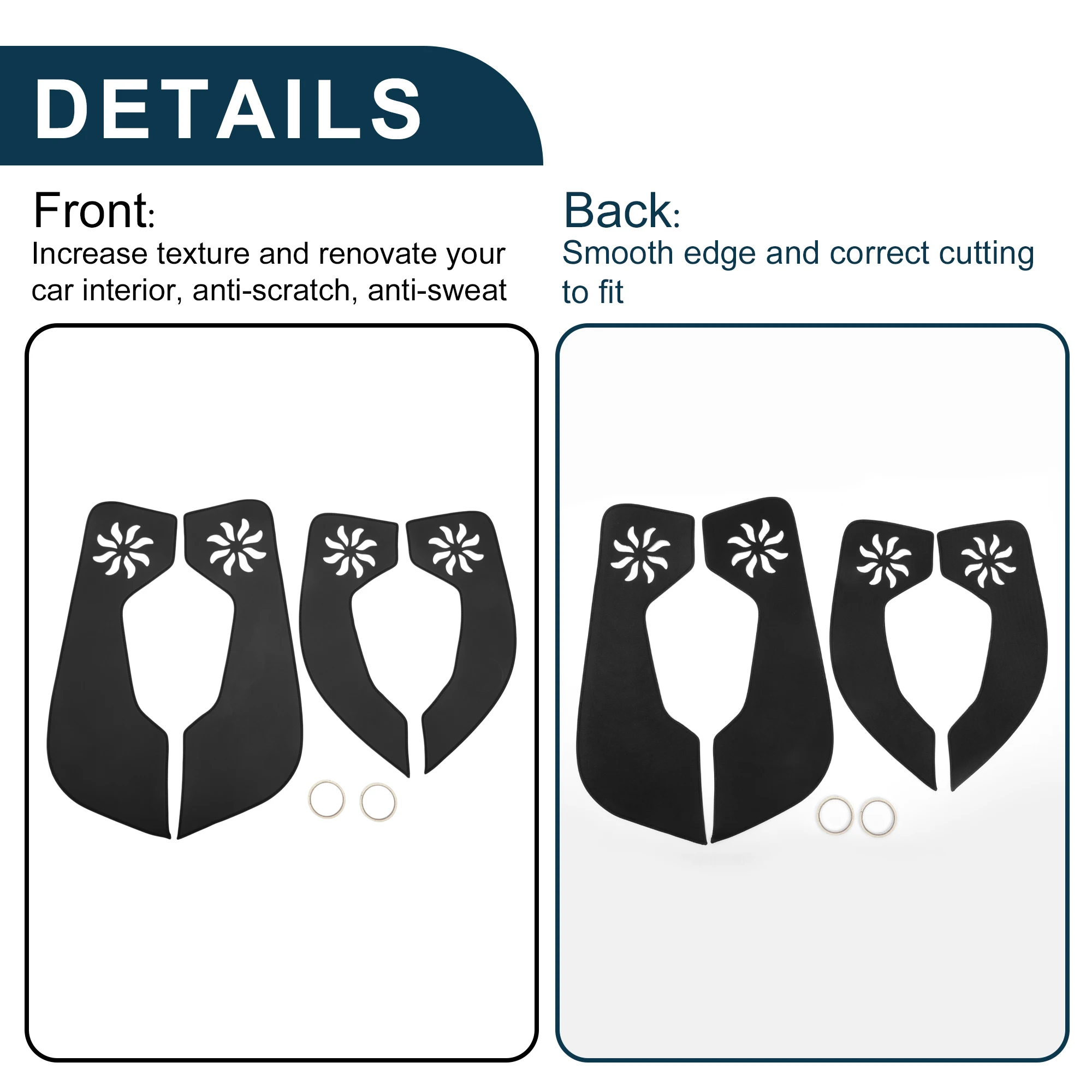 

UXCELL Leather Car Door Anti Kick Pad Sticker for Buick Electra E5 2023 Door Side Edge Guard Protector Black 1 Set